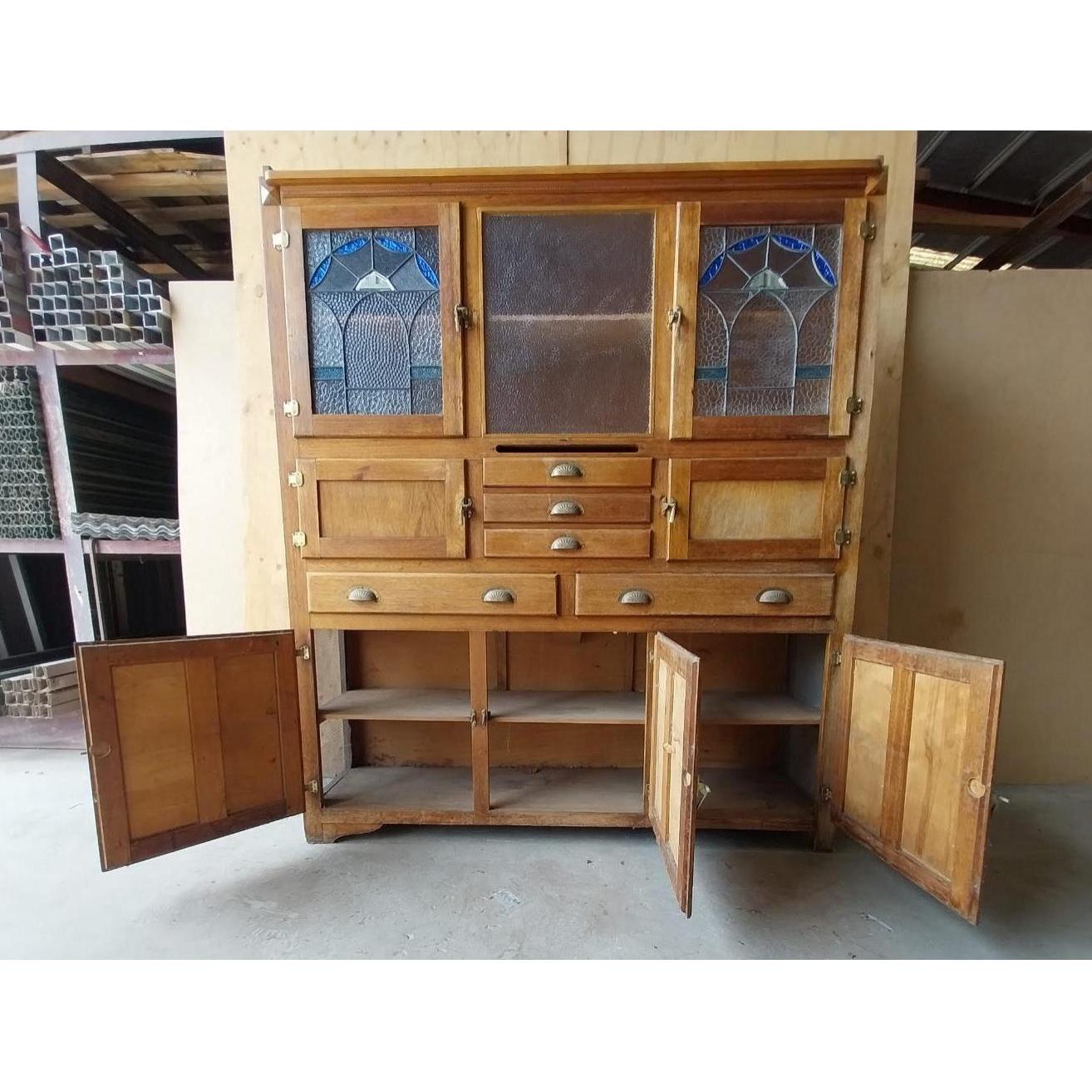 # 6120 <br> Vintage Timber Kitchen Dresser - Image 11