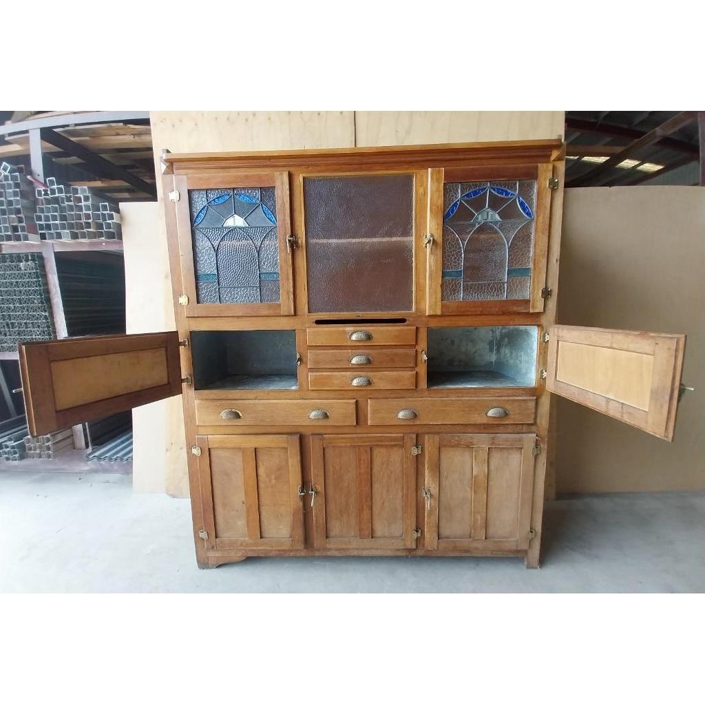 # 6120 <br> Vintage Timber Kitchen Dresser - Image 8